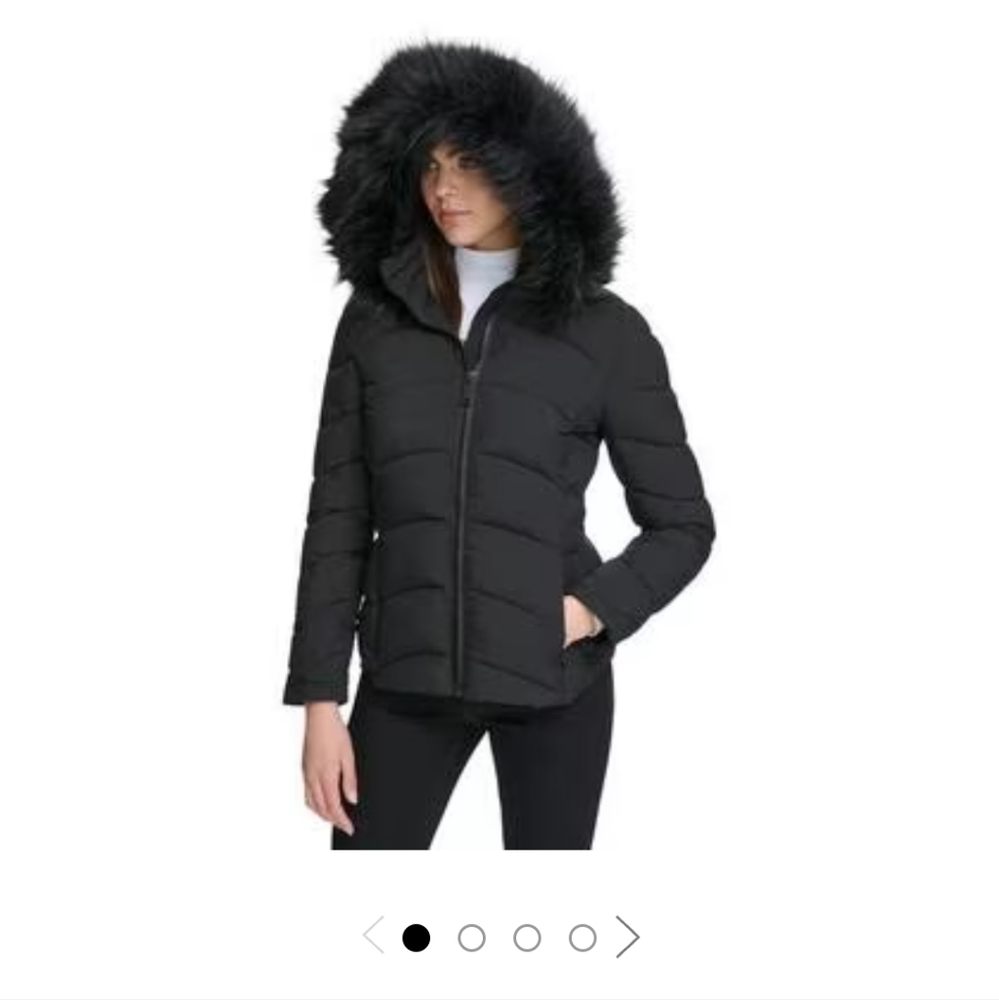 Calvin Klein Ladies XL Black Puffy Hooded Jacket - Picture 14 of 16